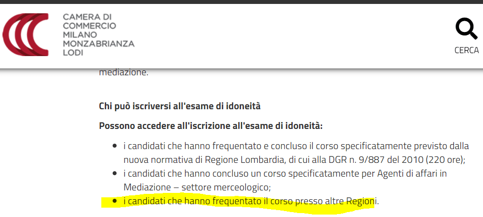 agente immobilare camera di commercio